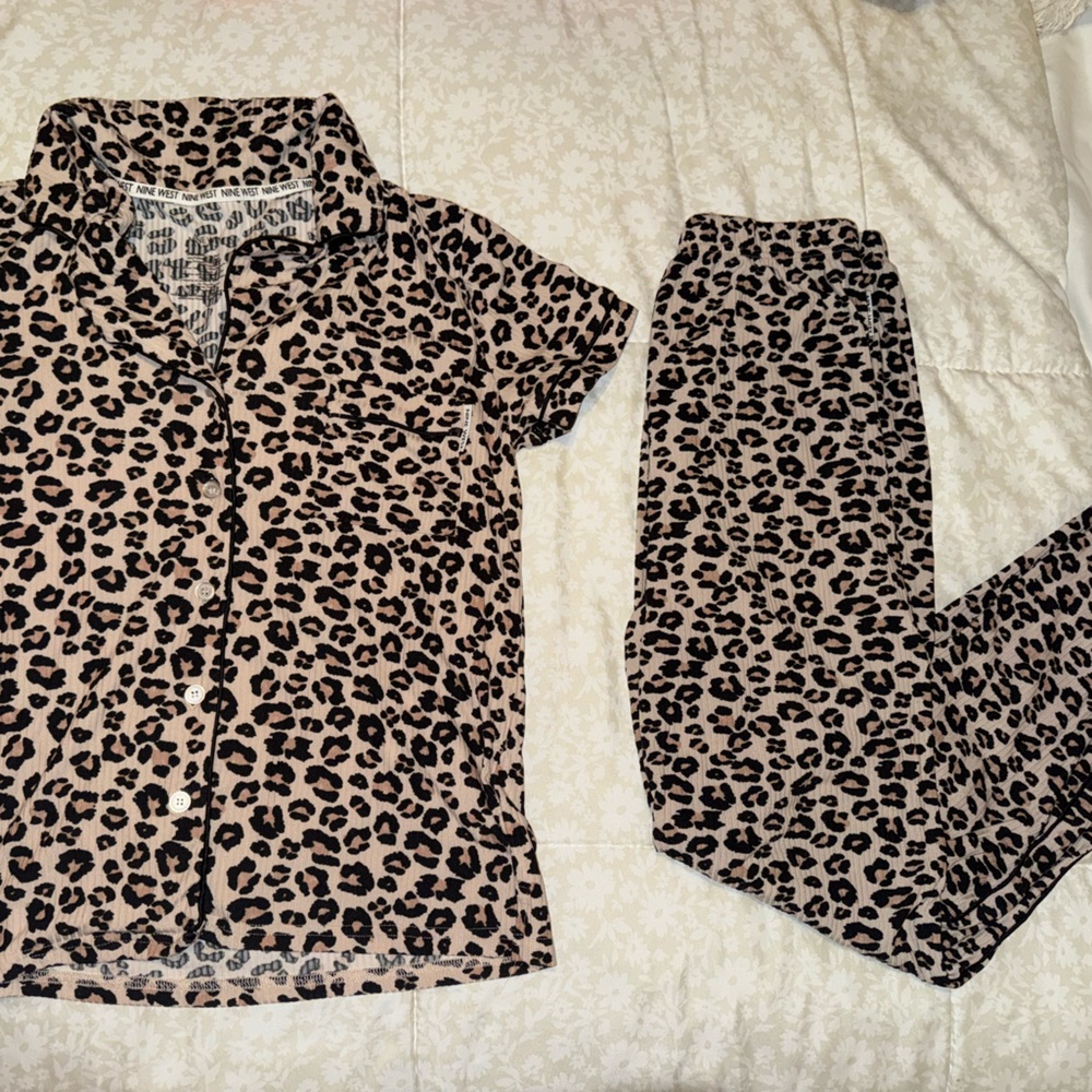Nine West Leopard Print Pajama Set